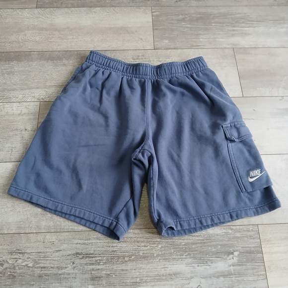 Nike Mens Medium Blue Cargo Shorts Lounge Sweat Drawstring Pockets Casual - Picture 1 of 14